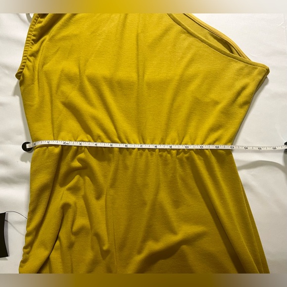 NWT - Lulu’s Ruched One Shoulder MIDI Dress - Size XL - Mustard Yellow - Picture 12 of 16
